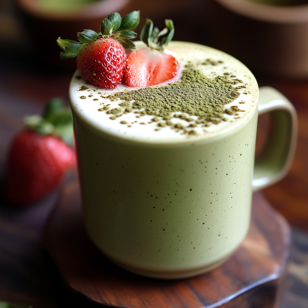 Hot Strawberry Matcha Latte