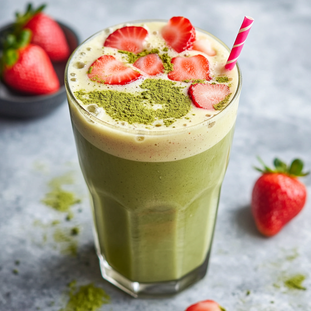 Iced Strawberry Matcha Latte 